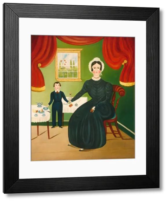 Framed Print : Interior Scene, c. 1840. Creator: Unknown Framed Print : Interior Scene, c. 1840. Creator: Unknown
