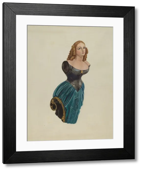 Framed Print : Figurehead: Jenny Lind, 1935 / 1942. Creator: Unknown Framed Print : Figurehead: Jenny Lind, 1935 / 1942. Creator: Unknown