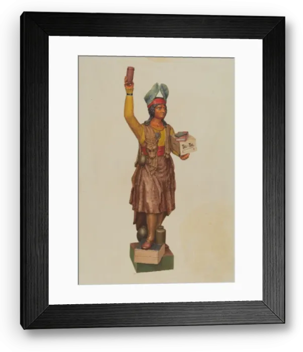 Framed Print : Cigar Store Indian, 1935 / 1942. Creator: Unknown Framed Print : Cigar Store Indian, 1935 / 1942. Creator: Unknown