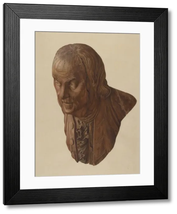 Framed Print : Figurehead: Benjamin Franklin, 1935  /  1942. Creator: Unknown
