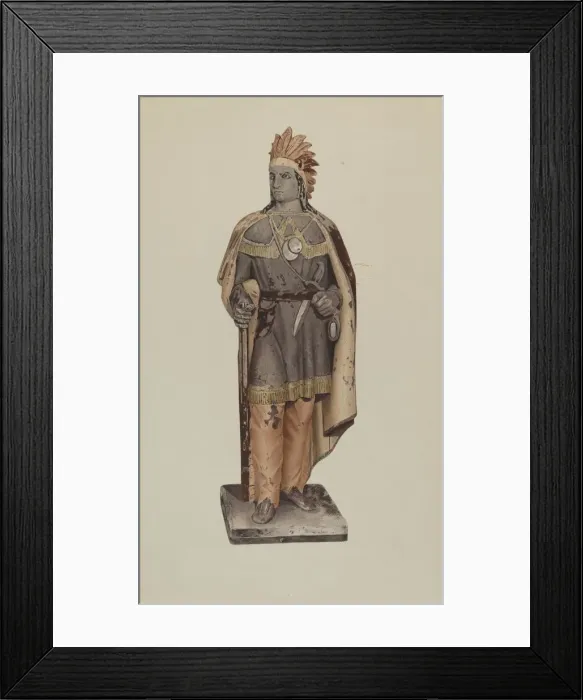 Framed Print : Cigar Store Indian, 1935  /  1942. Creator: Unknown