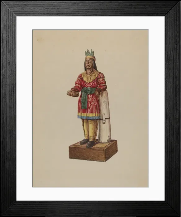 Framed Print : Cigar Store Indian, 1935 / 1942. Creator: Unknown Framed Print : Cigar Store Indian, 1935 / 1942. Creator: Unknown