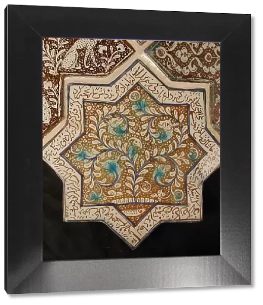 Star-Shaped Tile, Iran, 13th-14th century. Creator: Unknown
