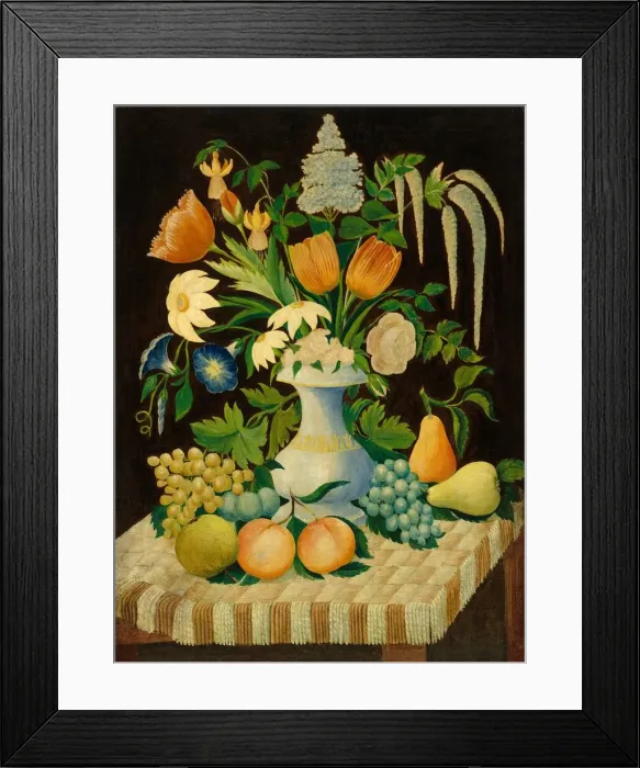 Framed Print : Flowers and Fruit, c. 1870. Creator: Unknown Framed Print : Flowers and Fruit, c. 1870. Creator: Unknown