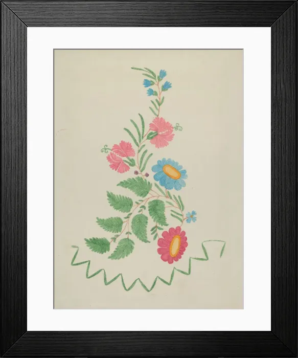 Framed Print : Floral Motifs, 1935 / 1942. Creator: Unknown Framed Print : Floral Motifs, 1935 / 1942. Creator: Unknown