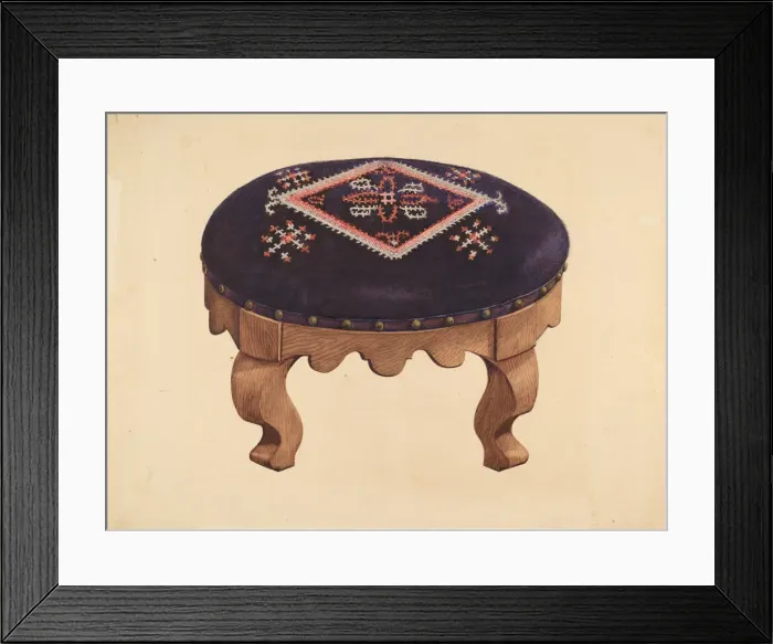 Framed Print : Footstool. Creator: Unknown Framed Print : Footstool. Creator: Unknown