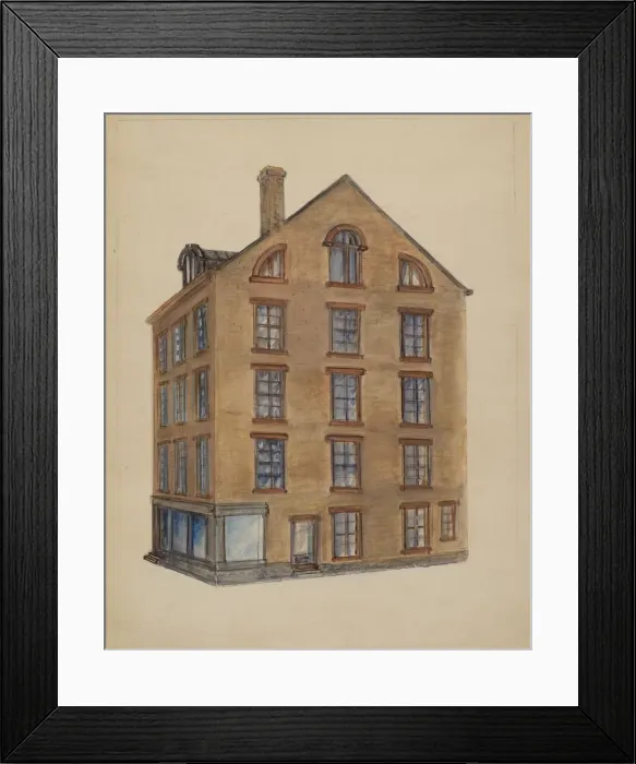 Framed Print : Corner of Pearl and John Streets, 1935 / 1942. Creator: Unknown Framed Print : Corner of Pearl and John Streets, 1935 / 1942. Creator: Unknown
