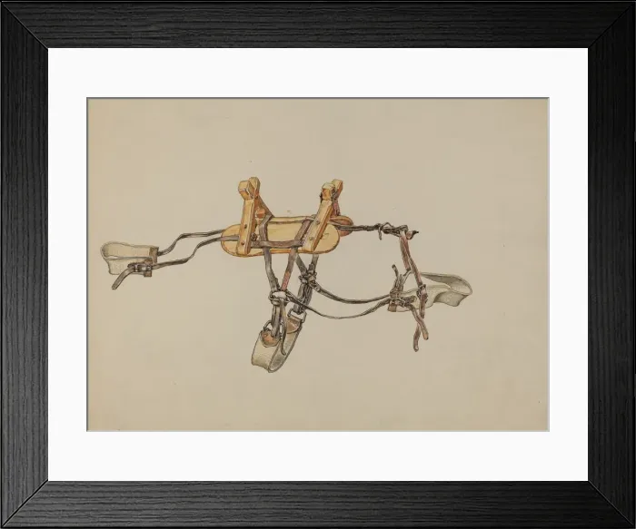 Framed Print : Full Rigged Pack-Saddle, c. 1942. Creator: Unknown Framed Print : Full Rigged Pack-Saddle, c. 1942. Creator: Unknown