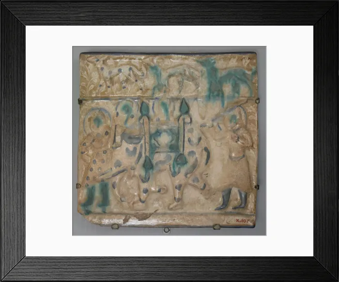 Framed Print : Tile from a Frieze, Iran, second half 13th century. Creator: Unknown Framed Print : Tile from a Frieze, Iran, second half 13th century. Creator: Unknown