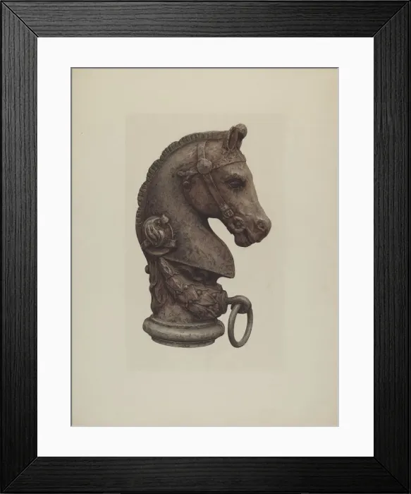 Framed Print : Hitching Post, 1935 / 1942. Creator: Unknown Framed Print : Hitching Post, 1935 / 1942. Creator: Unknown