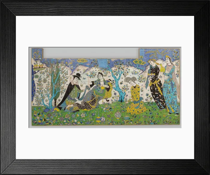 Framed Print : Garden Gathering, Iran, 1640-50. Creator: Unknown Framed Print : Garden Gathering, Iran, 1640-50. Creator: Unknown