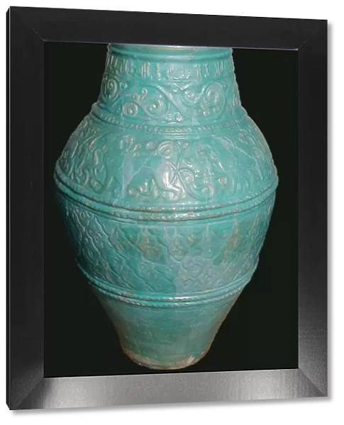 Large Turquoise Jar, Iran, 12th-13th century. Creator: Unknown