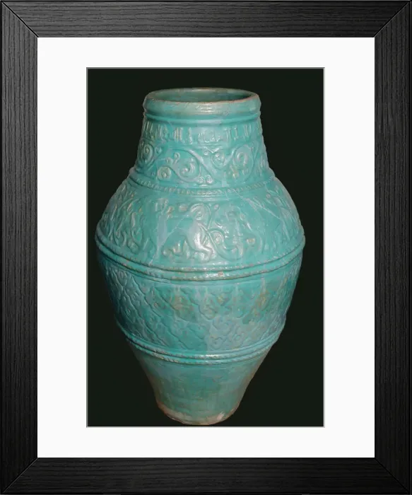 Framed Print : Large Turquoise Jar, Iran, 12th-13th century. Creator: Unknown Framed Print : Large Turquoise Jar, Iran, 12th-13th century. Creator: Unknown