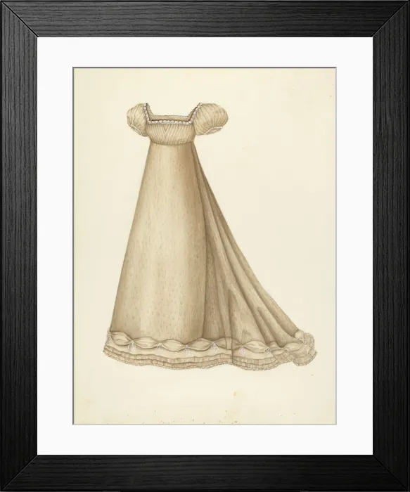 Framed Print : Empire Wedding Dress, 1935 / 1942. Creator: Unknown Framed Print : Empire Wedding Dress, 1935 / 1942. Creator: Unknown