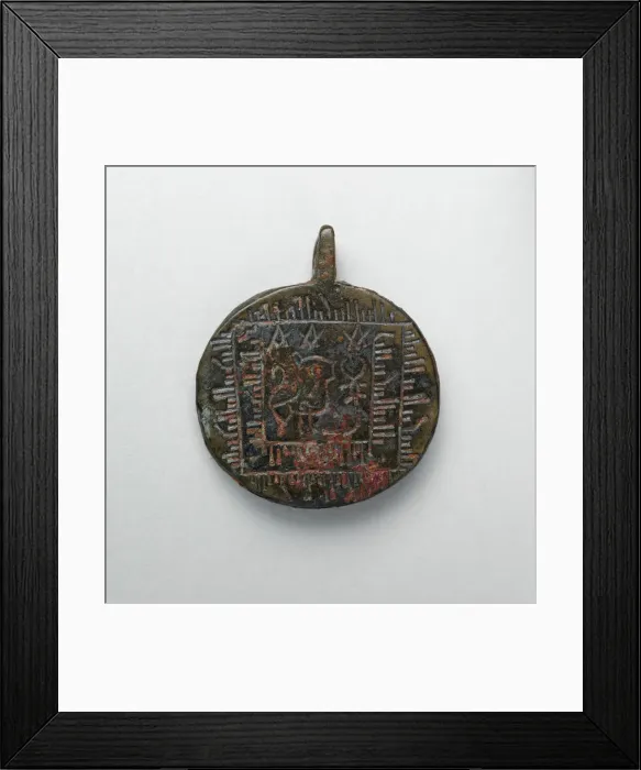 Framed Print : Pendant with Lion and Scorpion, Iran, 10th century. Creator: Unknown Framed Print : Pendant with Lion and Scorpion, Iran, 10th century. Creator: Unknown
