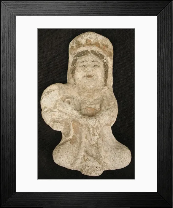 Framed Print : Seated tambourine player, Iran, 12th century. Creator: Unknown