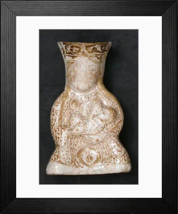 Framed Print : Hollow Vessel in the Shape of a Woman Holding a Child, Iran, 12th-13th century Framed Print : Hollow Vessel in the Shape of a Woman Holding a Child, Iran, 12th-13th century