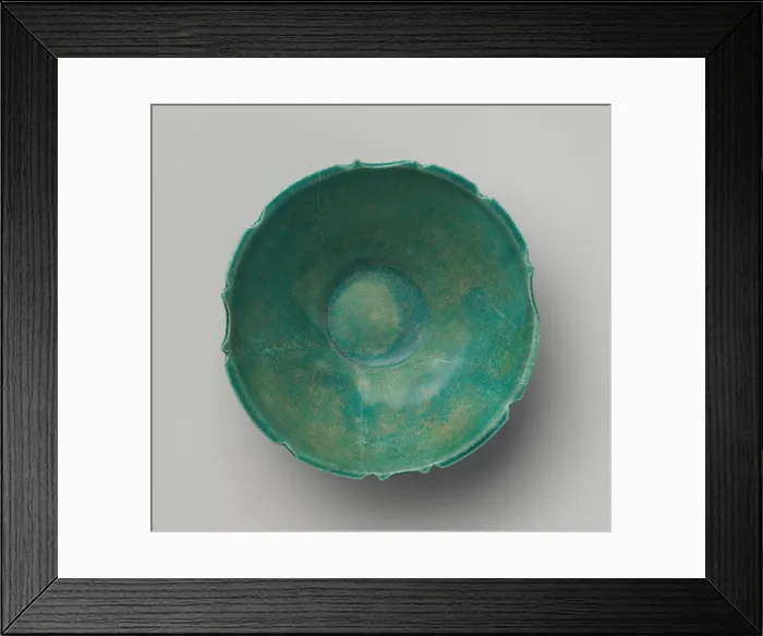 Framed Print : Turquoise Bowl with Carved Rim, Iran, 12th century. Creator: Unknown Framed Print : Turquoise Bowl with Carved Rim, Iran, 12th century. Creator: Unknown