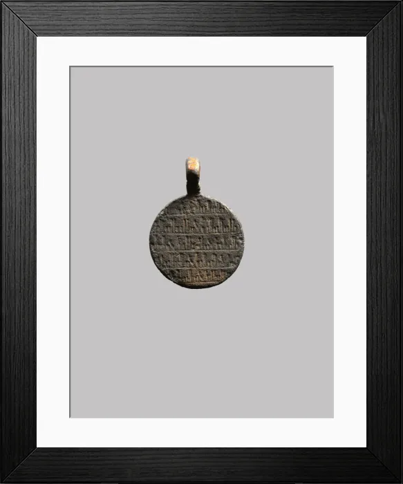 Framed Print : Pendant with Lion and Scorpion, Iran, 10th century. Creator: Unknown Framed Print : Pendant with Lion and Scorpion, Iran, 10th century. Creator: Unknown