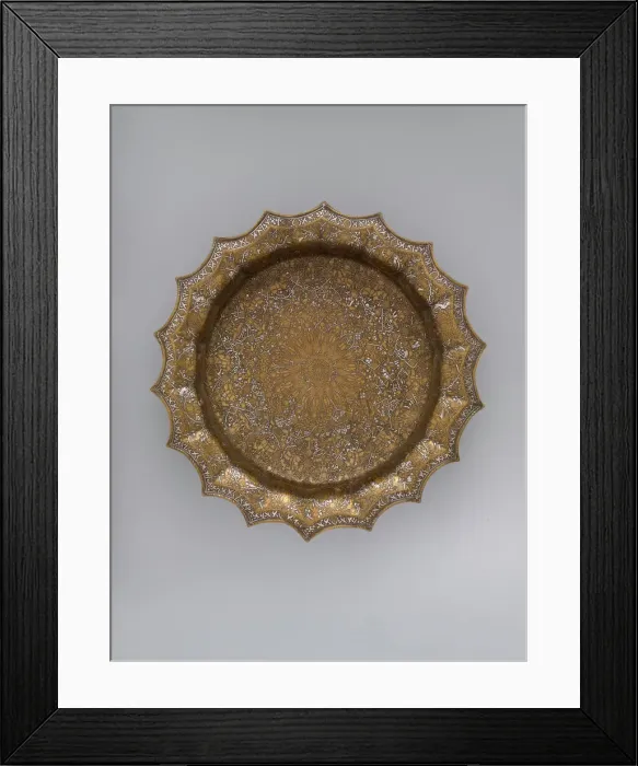 Framed Print : Basin with Figural Imagery, probably Iran, early 14th century. Creator: Unknown Framed Print : Basin with Figural Imagery, probably Iran, early 14th century. Creator: Unknown