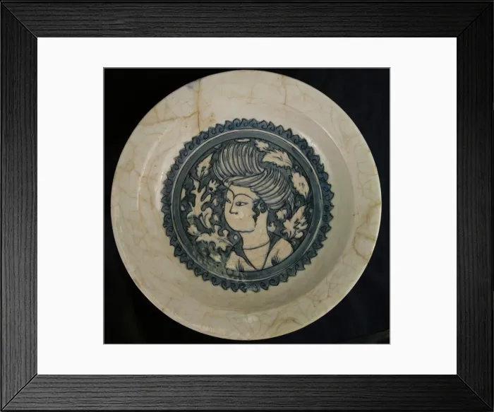 Framed Print : Dish with a Portrait of a Man, Northwestern Iran, 17th century. Creator: Unknown Framed Print : Dish with a Portrait of a Man, Northwestern Iran, 17th century. Creator: Unknown