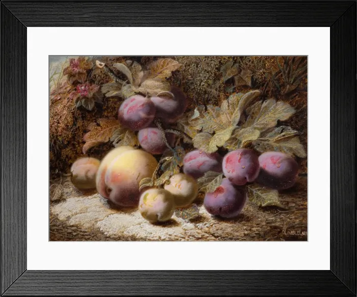 Framed Print : Still Life With Peach And Plums, 1916. Creator: Oliver Clare Framed Print : Still Life With Peach And Plums, 1916. Creator: Oliver Clare