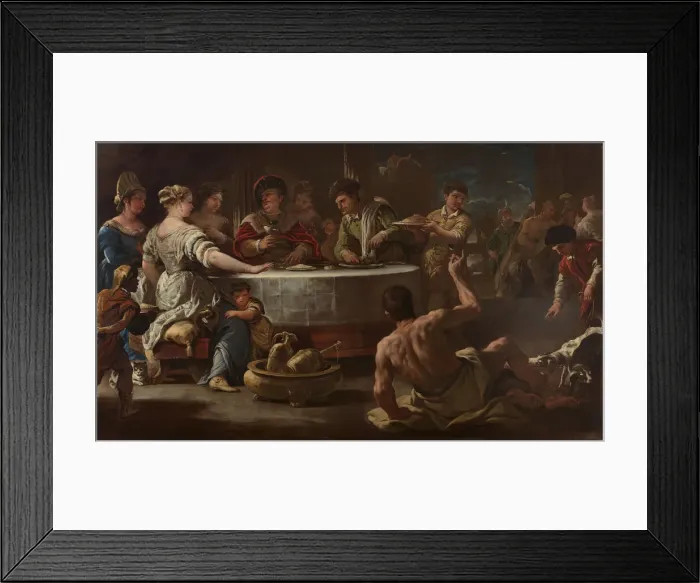 Framed Print : Dives and Lazarus, 1680. Creator: Luca Giordano Framed Print : Dives and Lazarus, 1680. Creator: Luca Giordano