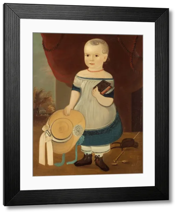 Framed Print : Child with Straw Hat, c. 1846 / 1873. Creator: William Matthew Prior Framed Print : Child with Straw Hat, c. 1846 / 1873. Creator: William Matthew Prior