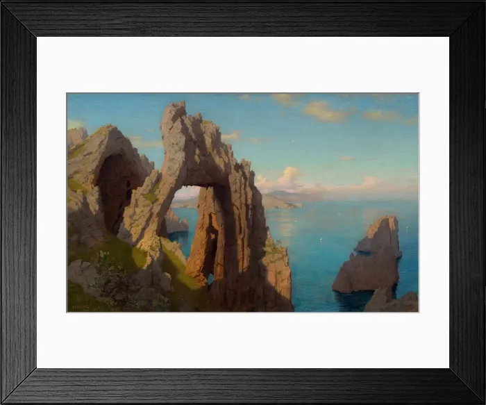 Framed Print : Natural Arch at Capri, 1871. Creator: William Stanley Haseltine Framed Print : Natural Arch at Capri, 1871. Creator: William Stanley Haseltine