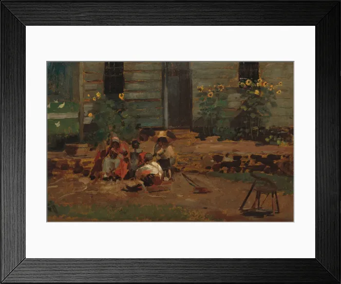 Framed Print : Sketch of a Cottage Yard, c. 1876. Creator: Winslow Homer Framed Print : Sketch of a Cottage Yard, c. 1876. Creator: Winslow Homer