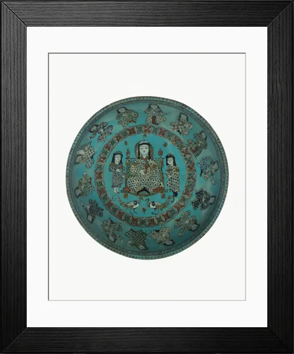 Framed Print : Bowl with a Ruler and Attendants, Iran, 12th-13th century. Creator: Unknown Framed Print : Bowl with a Ruler and Attendants, Iran, 12th-13th century. Creator: Unknown