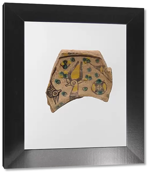 Buff Ware Fragment with Horned Animals, Iran, 9th-10th century. Creator: Unknown