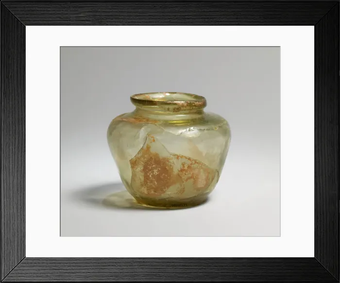 Framed Print : Green Glass Jar, Iran, 10th century. Creator: Unknown Framed Print : Green Glass Jar, Iran, 10th century. Creator: Unknown