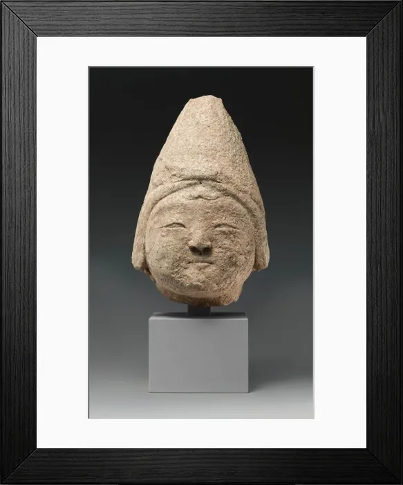 Framed Print : Head of a Central Asian Figure in a Pointed Cap, Iran, 12th-early 13th century Framed Print : Head of a Central Asian Figure in a Pointed Cap, Iran, 12th-early 13th century