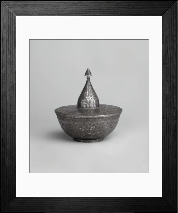 Framed Print : Bowl with Cover, Iran, 19th century. Creator: Unknown Framed Print : Bowl with Cover, Iran, 19th century. Creator: Unknown