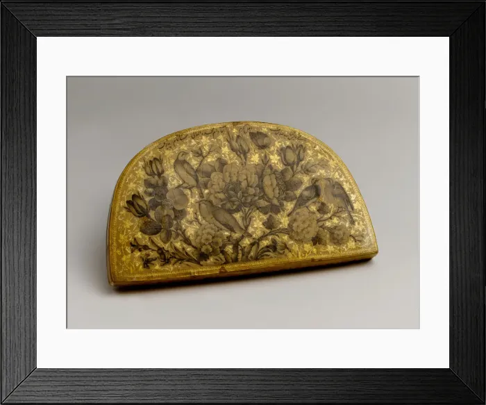 Framed Print : Lacquer Mirror Case, Iran, dated A. H. 1295 / A. D. 1878. Creator: Fathallah Shirazi Framed Print : Lacquer Mirror Case, Iran, dated A. H. 1295 / A. D. 1878. Creator: Fathallah Shirazi