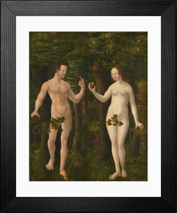 Framed Print : The Fall of Man [middle panel], c. 1535. Creator: Workshop of Albrecht Altdorfer
