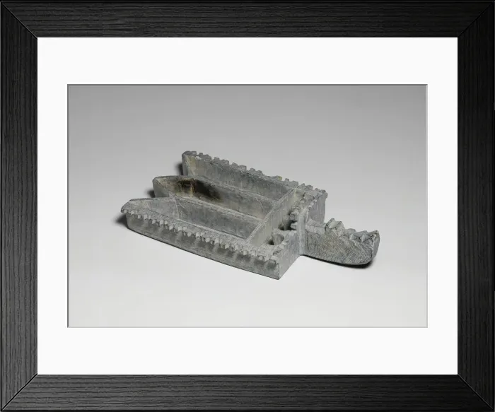 Framed Print : Stone Oil Lamp, Iran, 9th century. Creator: Unknown Framed Print : Stone Oil Lamp, Iran, 9th century. Creator: Unknown