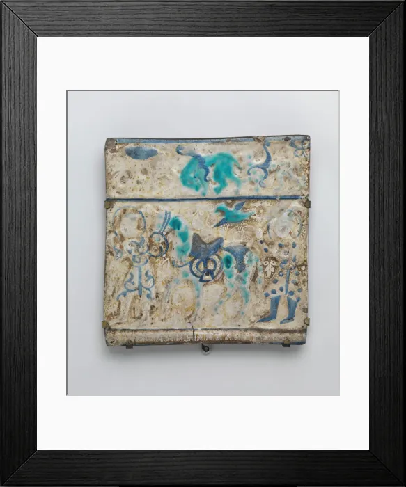 Framed Print : Square Tile, Iran, late 13th century. Creator: Unknown Framed Print : Square Tile, Iran, late 13th century. Creator: Unknown