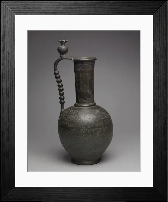 Framed Print : Ewer with Inscriptions and Hunting Scenes, Iran, 11th century. Creator: Unknown Framed Print : Ewer with Inscriptions and Hunting Scenes, Iran, 11th century. Creator: Unknown