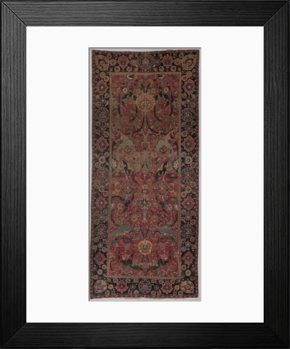 Framed Print : Floral Arabesque Carpet, probably Iran, 17th century. Creator: Unknown Framed Print : Floral Arabesque Carpet, probably Iran, 17th century. Creator: Unknown