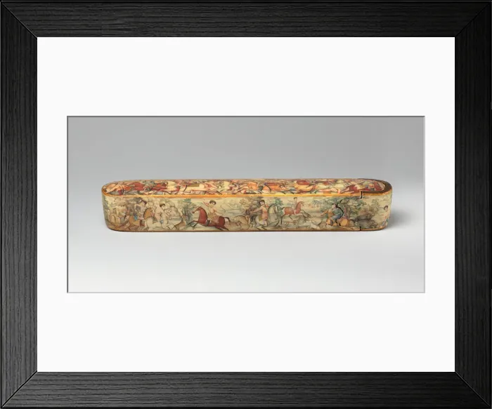 Framed Print : Pen Box (Qalamdan) Depicting Shah Isma il in a Battle against the Uzbeks, Iran Framed Print : Pen Box (Qalamdan) Depicting Shah Isma il in a Battle against the Uzbeks, Iran