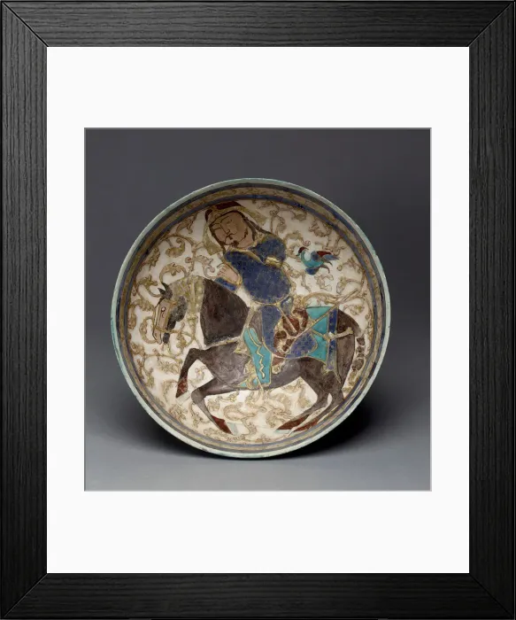 Framed Print : Bowl with Prince on Horseback, Iran, 12th-13th century. Creator: Unknown Framed Print : Bowl with Prince on Horseback, Iran, 12th-13th century. Creator: Unknown
