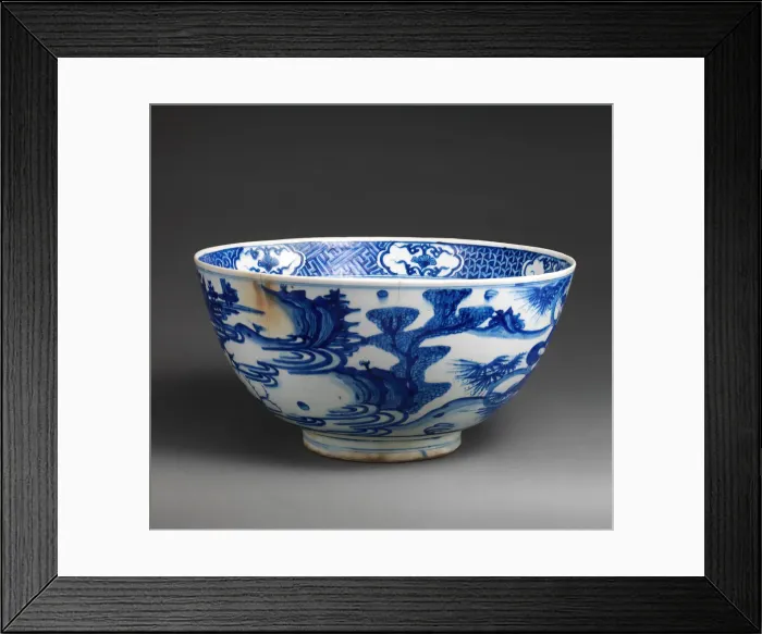 Framed Print : Imitation Blue-and-white Bowl, Iran, 17th century. Creator: Unknown Framed Print : Imitation Blue-and-white Bowl, Iran, 17th century. Creator: Unknown