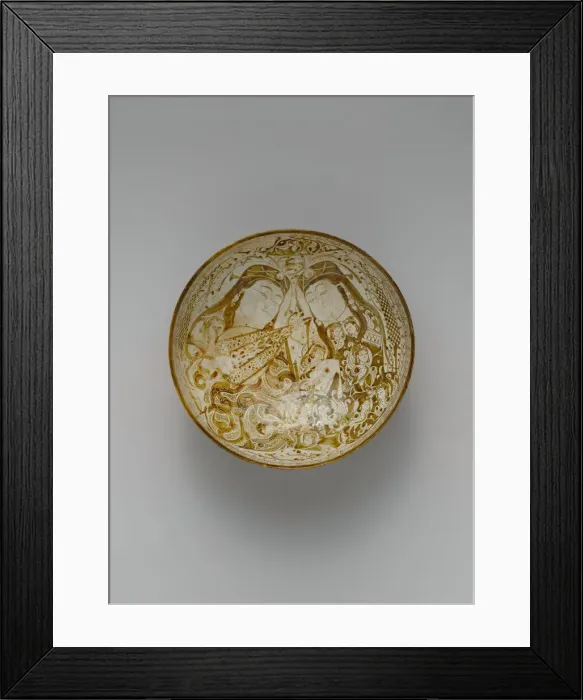 Framed Print : Bowl with Musicians in a Garden, Iran, late 12th-early 13th century. Creator: Unknown Framed Print : Bowl with Musicians in a Garden, Iran, late 12th-early 13th century. Creator: Unknown