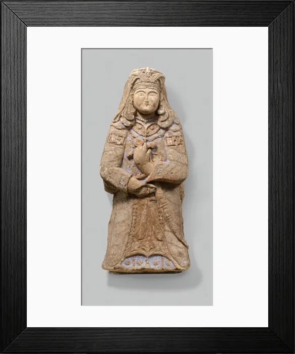 Framed Print : Standing Figure with Feathered Headdress, Iran, 12th-early 13th century. Creator: Unknown Framed Print : Standing Figure with Feathered Headdress, Iran, 12th-early 13th century. Creator: Unknown