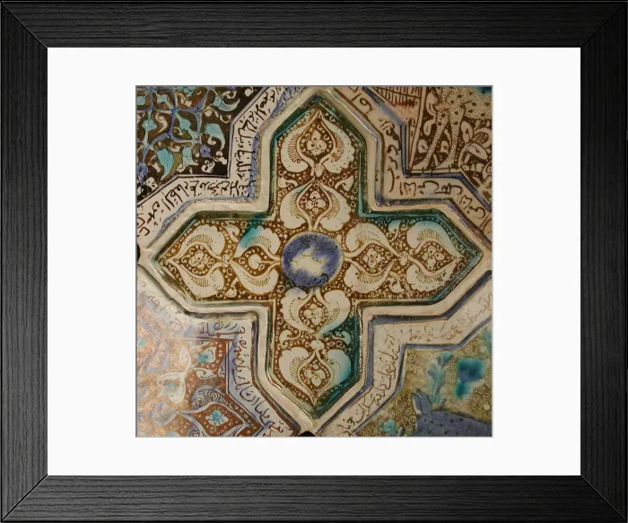 Framed Print : Cross-Shaped Tile, Iran, 13th century. Creator: Unknown Framed Print : Cross-Shaped Tile, Iran, 13th century. Creator: Unknown