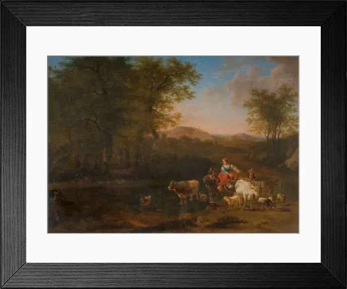 Framed Print : Pastoral Landscape With Figures, 1683. Creator: Nicolaes Berchem Framed Print : Pastoral Landscape With Figures, 1683. Creator: Nicolaes Berchem