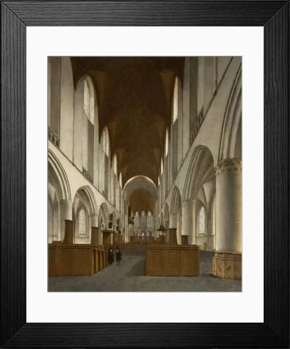 Framed Print : Interior of Saint Bavo, Haarlem, 1680. Creator: Isaak van Nickele Framed Print : Interior of Saint Bavo, Haarlem, 1680. Creator: Isaak van Nickele