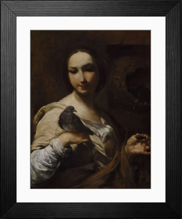 Framed Print : Girl Holding a Dove, 1721-27. Creator: Giuseppe Maria Crespi Framed Print : Girl Holding a Dove, 1721-27. Creator: Giuseppe Maria Crespi